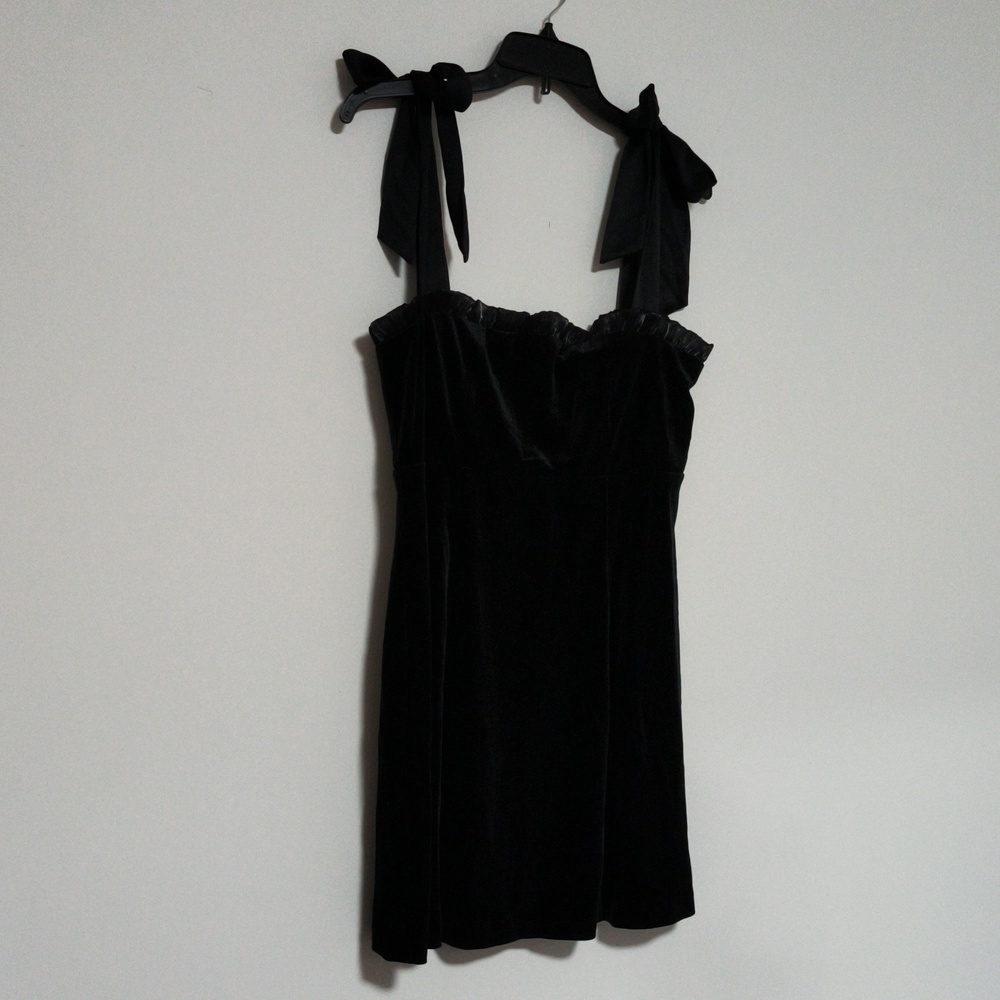 [5 x $20] New Faux Black Velvet Mini Dress / Size L